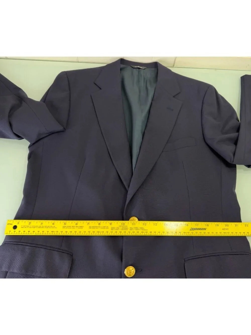 VTG Polo Ralph Lauren University Club Blazer Mens 44R Wool Navy Gold Button USA